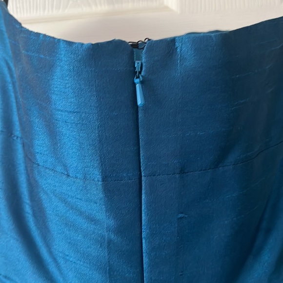 Alfred sung teal peacock cocktail party strapless prom dress w/pocket Size10 New - Picture 5 of 6